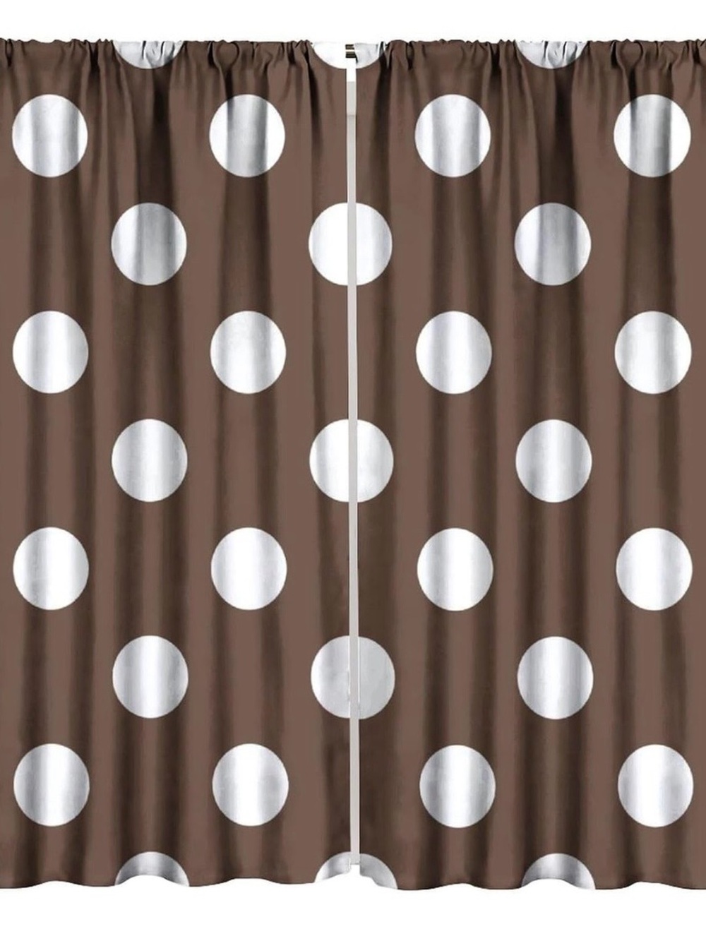 Dots Curtains Vintage Fashion Cute White Polka Dot Brown Kids Girls Women Bedroo